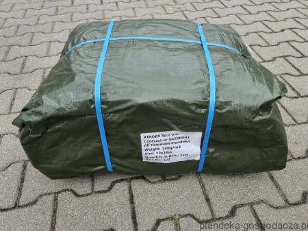 Zbiorcze opakowanie plandek HDPE 160g/m2 rozmiar 12x18 m  gotowe do wysyłki.