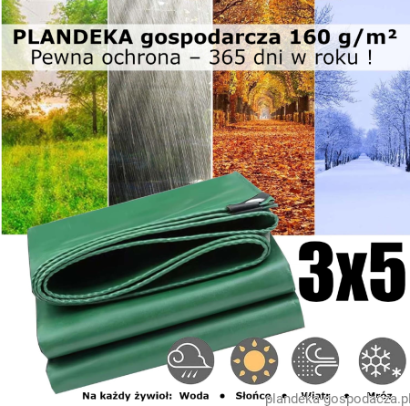 Plandeka HDPE 3x5 na cały rok