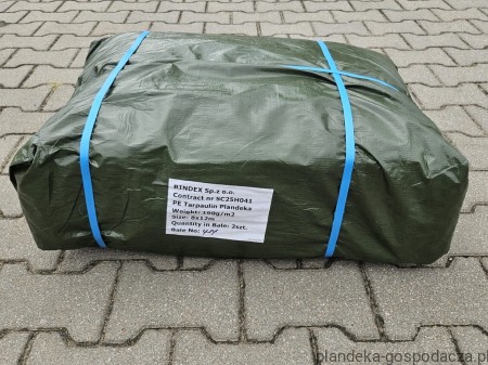 Plandeka 8x12 UV PE 160g - opakowanie zbiorcze plandek 160g/m2 Olive Green