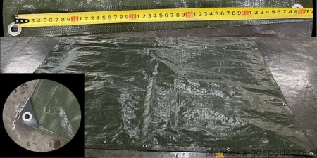 Plandeka HDPE 5x6 160g wysokiej jakości cechuje się wzmocnionieniami (krawędzie i rogi) oraz oczkami co 50cm