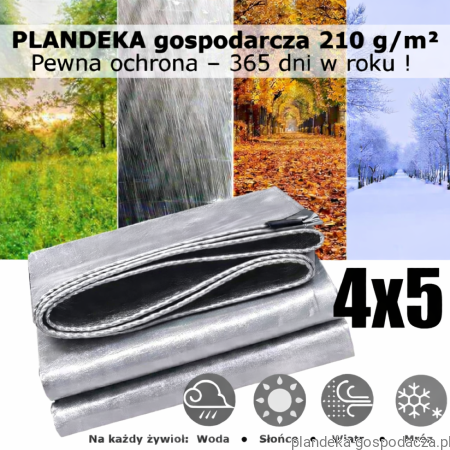Plandeka 4x5 HDPE 210g Silver