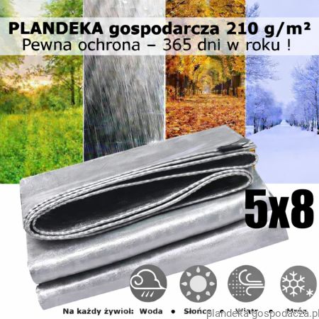 Plandeka 5x8 HDPE 210g Silver