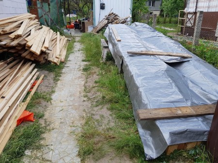 Plandeka HDPE 8x12  210g Srebrno-Brązowa do przykrycia materialów budowlanych