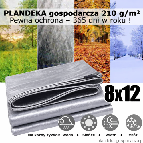 Przejdź do produktu Plandeka 8x12 HDPE 210g/m² UV Srebrno-Brązowa