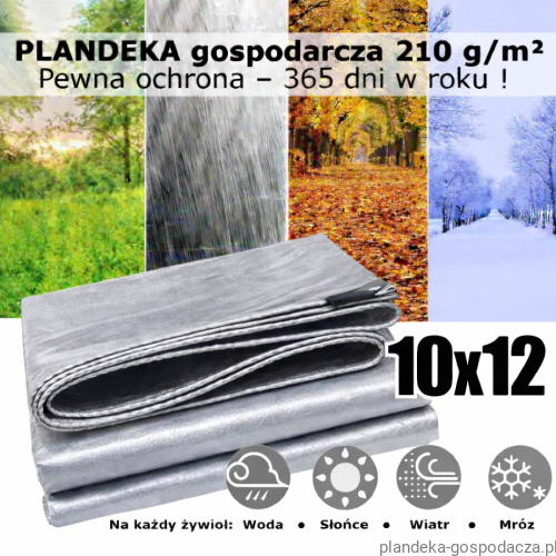 Przejdź do produktu Plandeka 10x12 HDPE 210g/m² UV Srebrno-Brązowa