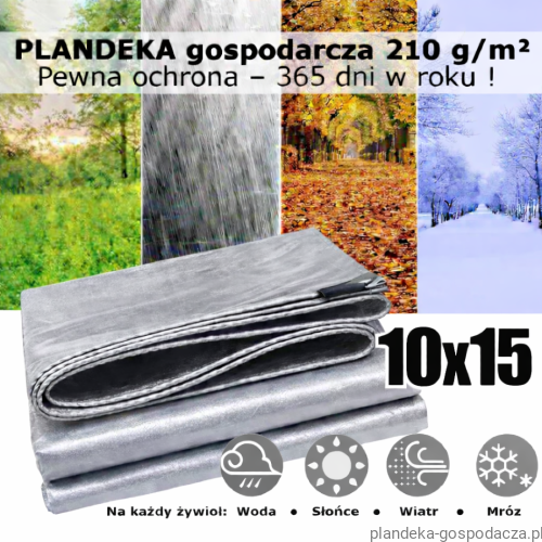 Przejdź do produktu Plandeka 10x15 HDPE 210g/m² UV Srebrno-Brązowa