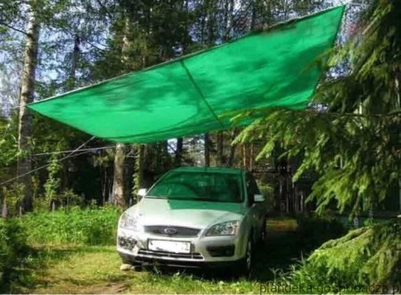 Plandeka na namiot osłoną  pojazdu
